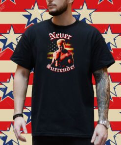 Trump gymer never surrender American flag shirt