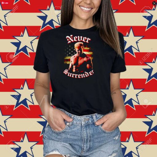 Trump gymer never surrender American flag shirt