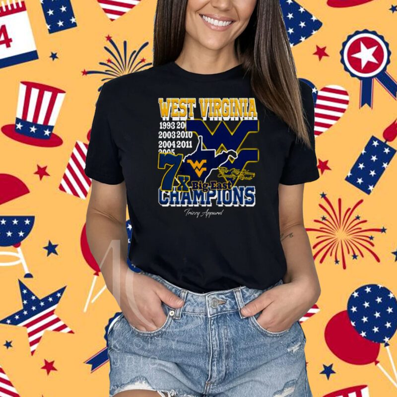 West Virginia Football 7x Big East Champions Take Me Home Country Roads Graphic T-shirt