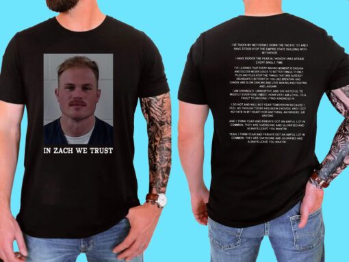 Zach Bryan Mugshot T-Shirt In Zach We Trust