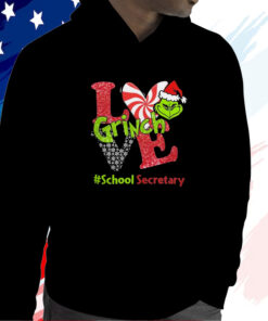 Santa Grinch Love School Secretary Merry Christmas 2024 T-Shirt