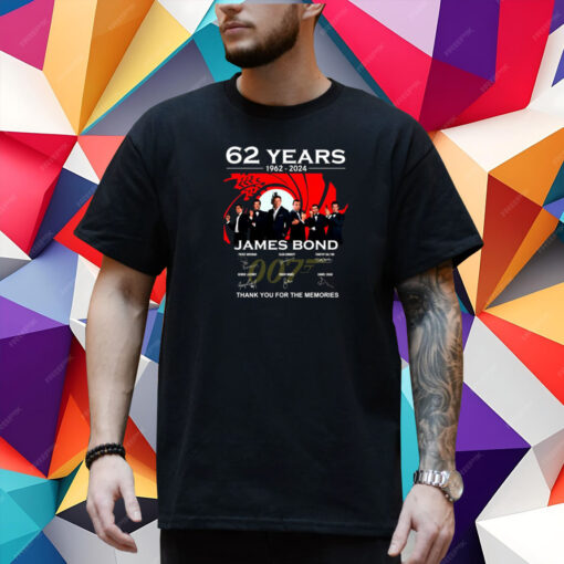 62 Years 1962 – 2024 James Bond Thank You For The Memories T-Shirt