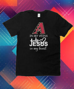 Arizona diamondbacks october in my veins Jesus in my heart 2023 T-Shirt