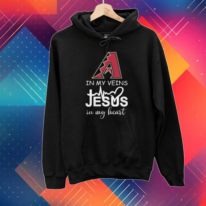 Arizona diamondbacks october in my veins Jesus in my heart 2023 T-Shirt