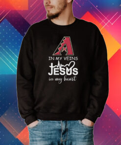 Arizona diamondbacks october in my veins Jesus in my heart 2023 T-Shirt