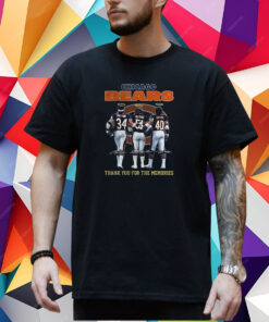 Chicago Bears Payton And Butkus And Sayers Thank You For The Memories T-Shirt