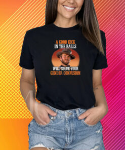 Clinton Eastwood A Good Kick In The Balls Will Solve Your Gender Confusion T-Shirt