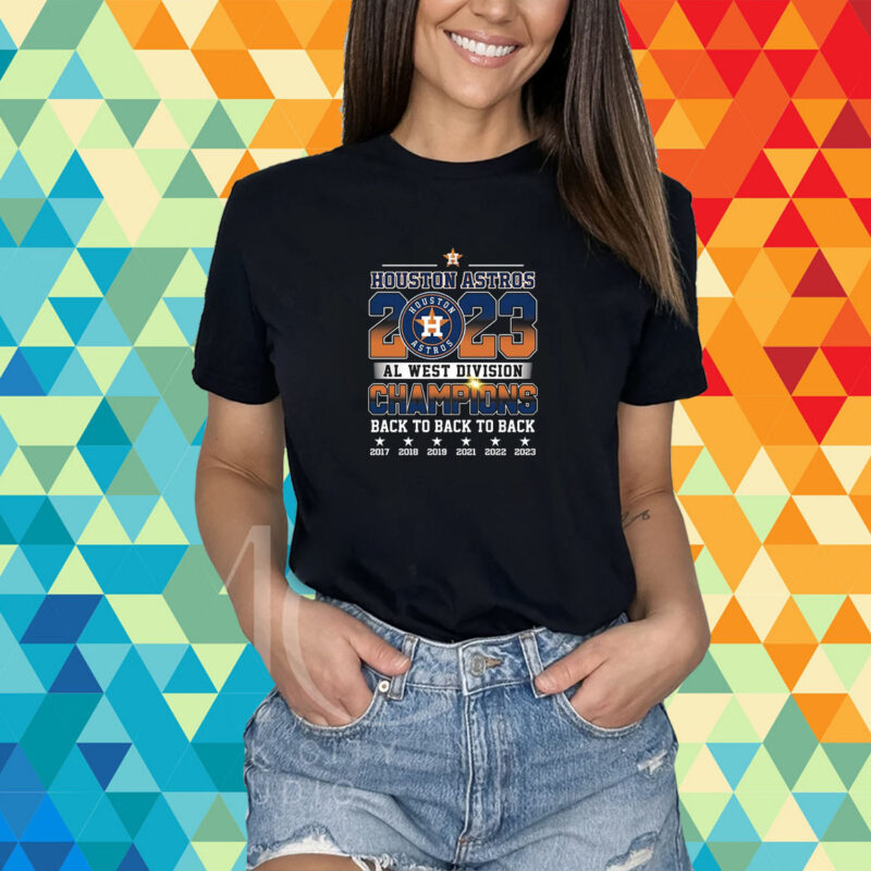 Houston Astros Al West Division Champions Back To Back To Back T-Shirt