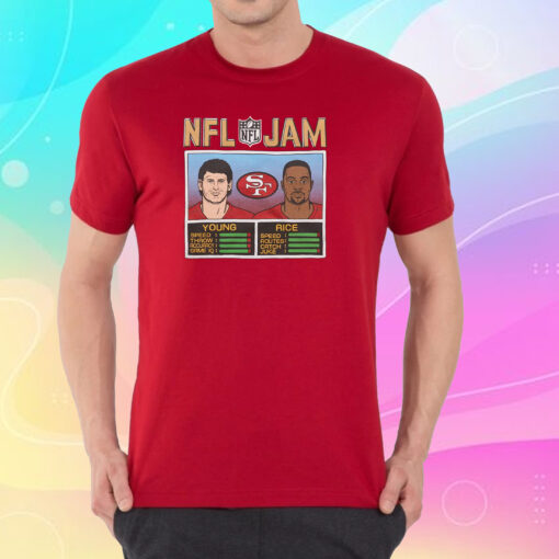 Jerry Rice Steve Young San Francisco 49ers Homage Nfl Jam Retired T-Shirt