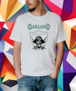 Josh Jacobs Wearing Oakland Who Cares 8 Raiders Skull T-Shirt