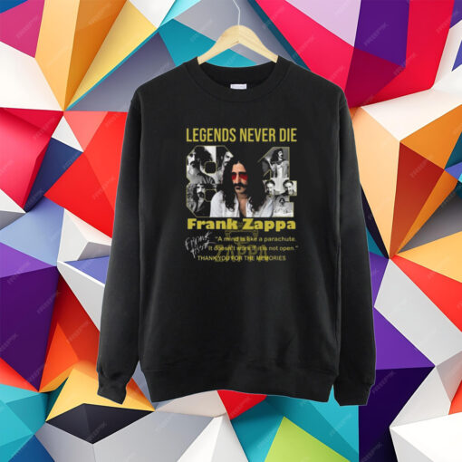 Legends Never Die Frank Zappa Thank You For The Memories T-Shirt