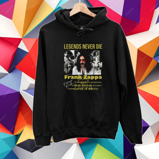 Legends Never Die Frank Zappa Thank You For The Memories T-Shirt