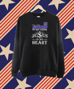 New York Giants In My Veins Jesus In My Heart T-Shirt