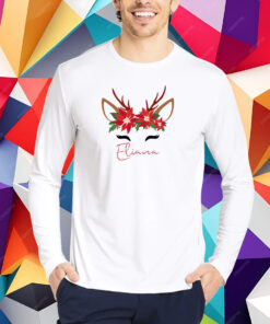 Poinsettia Reindeer Christmas T-Shirt