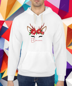 Poinsettia Reindeer Christmas T-Shirt