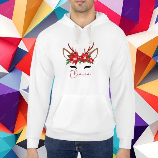 Poinsettia Reindeer Christmas T-Shirt