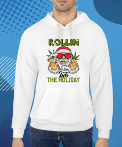 Rollin Into The Holidays, Santa Smoke Weed T-Shirt