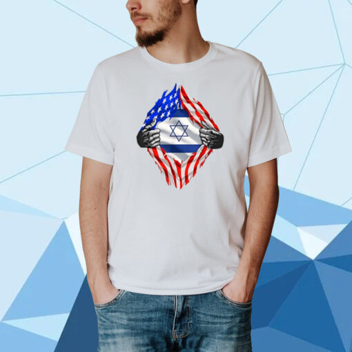Usa Israel Flag American Israeli Roots Jewish T-Shirt