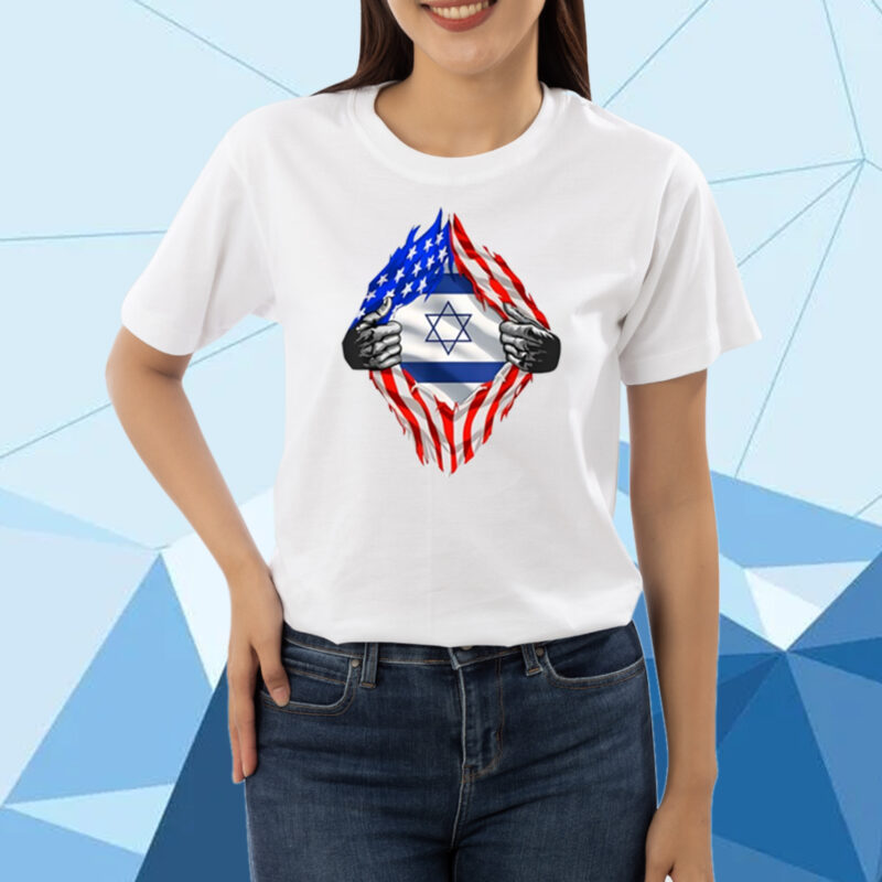 Usa Israel Flag American Israeli Roots Jewish T-Shirt