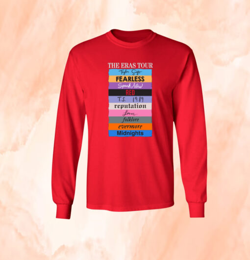 The Eras Tour Taylor Swift Fearless Speak Now Red TS 1989 Reputation Lover Folklore Evermore Midnights Long Sleeve Shirts