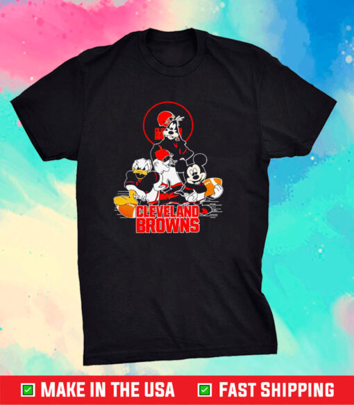 Cleveland Browns Mickey Mouse Donald Duck Goofy Football Nfl T-Shirt