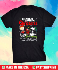 Charlie Brown Christmas 58th Anniversary 1965-2023 Charles M Schulz Snoopy TShirt