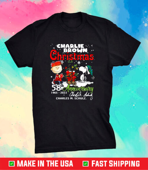 Charlie Brown Christmas 58th Anniversary 1965-2023 Charles M Schulz Snoopy TShirt