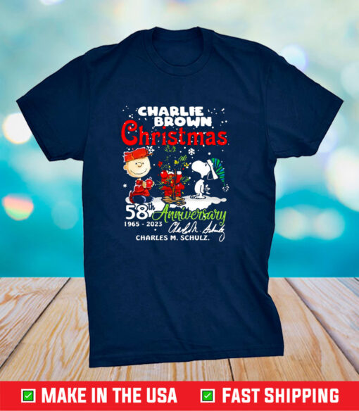 Charlie Brown Christmas 58th Anniversary 1965-2023 Charles M Schulz Snoopy TShirt