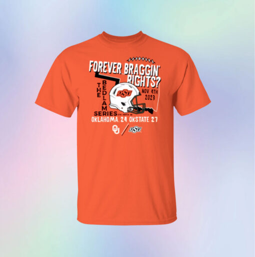 Orange Oklahoma State Cowboys vs Oklahoma Sooners 2023 Bedlam Score Shirt