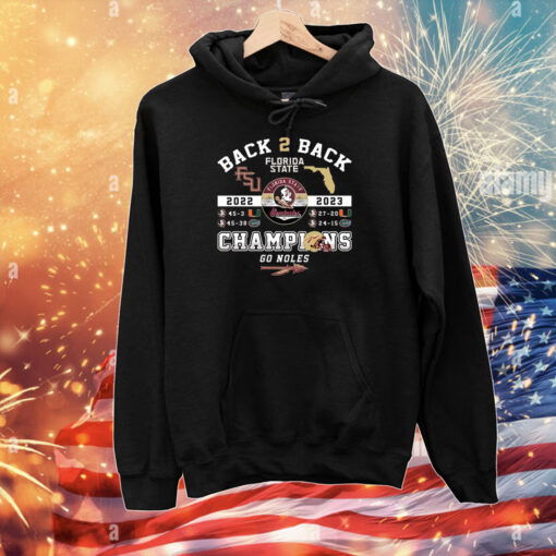 Back To Back 2022 2023 Florida Seminoles Champions Go Noles T-Shirts