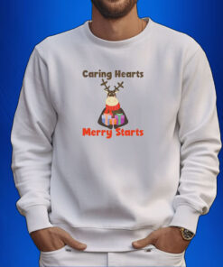 Caring Hearts Merry Starts Christmas Tee Shirt