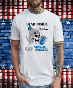 Carolina Panthers Skeleton Dead Inside But Panthers Logo T-Shirts