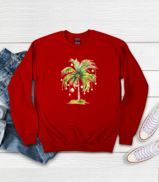 Casual Christmas Coconut Tree Ornament Sweatshirt