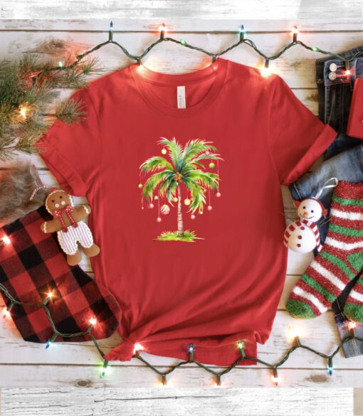 Casual Christmas Coconut Tree Ornament Sweatshirts