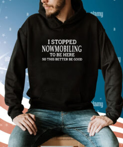 I Stopped Snowmobiling To Be Here So This Better Be Good Hoodie T-Shirt