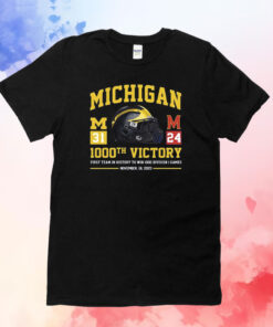 Michigan Wolverines 1000th Victory First Team In History To Win 1000 Division 1 Games November 18 2023 T-Shirt