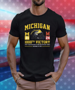 Michigan Wolverines 1000th Victory First Team In History To Win 1000 Division 1 Games November 18 2023 T-Shirts