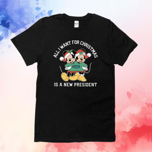 Mickey And Minnie Mouse All I Want For Christmas Is A New President FJB T-Shirt