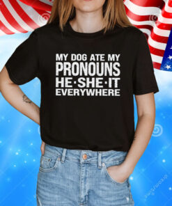 My Dog Ate My Pronouns He She It Everywhere T-Shirt