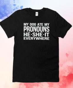 My Dog Ate My Pronouns He She It Everywhere T-Shirt