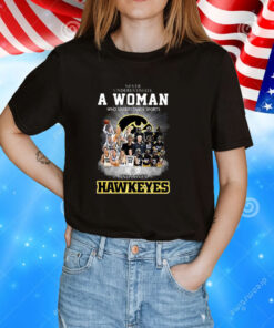 Never Underestimate A Women Who Undersatnds Sports And Loves Hawkeyes TShirt