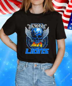 Skull Wings Kiss In Detroit Lions Football TShirt