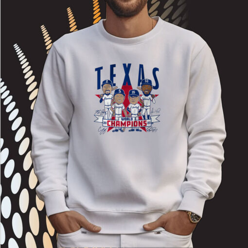 Texas Baseball: World Champions Caricatures Tee Shirt