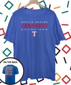 Texas Rangers Fanatics Branded 2023 World Series Champions Jersey Roster Unisex Shirts