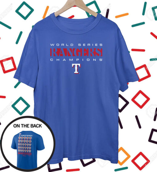 Texas Rangers Fanatics Branded 2023 World Series Champions Jersey Roster Unisex Shirts