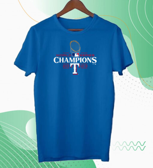 Texas Rangers Fanatics Branded 2023 World Series Champions Official Logo Tee Shirt