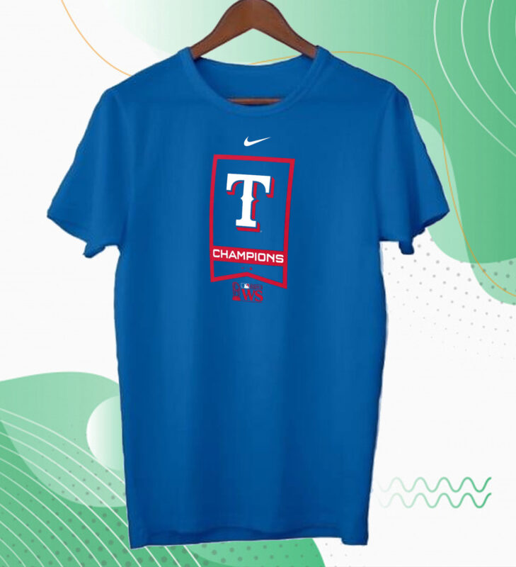 Texas Rangers Nike 2023 World Series Champions Banner Tee Shirt