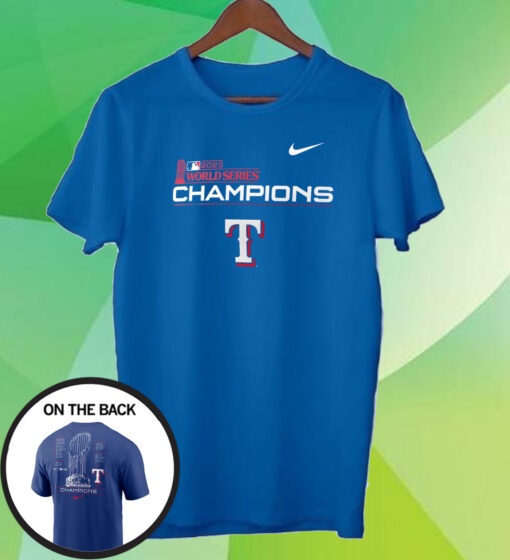 Texas Rangers Nike 2023 World Series Champions Roster Tee Shirt