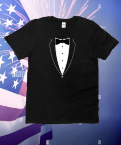 Tstars Black Bow Tie Suit T-Shirt