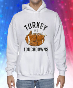 Turkey And Touchdowns Print Casual Hoodie T-Shirt